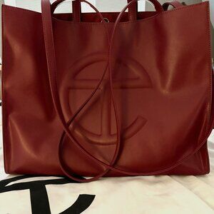 Large Telfar Burgandy Tote Bag